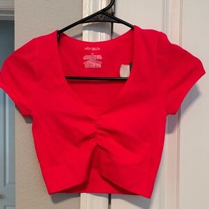 Wild Fable Bright Red V-Neck Crop Top